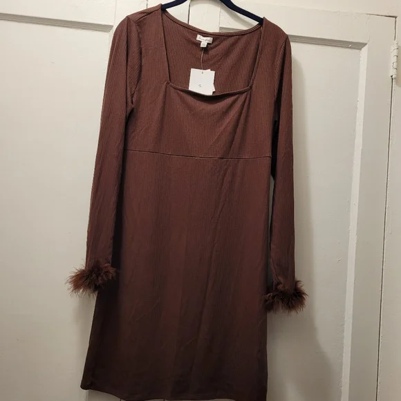 brown dress juniors Flutter Crinkle Chiffon Junior Bridesmaid Dress main image 0